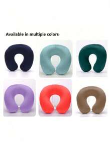 1pc Travel Pillow Neck Pillow Airplane Pillow Travel Car Home Office Travel Neck Flight Pillow Snap Button With Soft Cover, U Shaped Neck Pillow Portable Student Adult Pillow Pad, Supports Neck And Protects Cervical Vertebrae While Studying Or Riding In Car, Office Or Other Travel