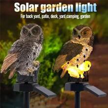 1 Stück Solarbeleuchtung für den Garten, Eule aus Harz, Outdoor-Dekoration, Landschaftsgestaltung, Villa, Garten, Balkon, Atmosphäre, Rasen, Erdstecker, Wasserdicht