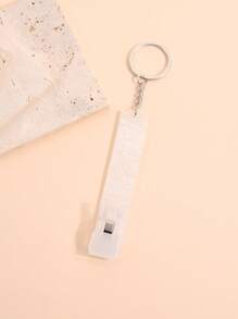 1 件女士新款欧美风格云珠设计长钉信用卡/ATM/地铁卡夹，非接触式卡夹，DIY 创意钥匙扣和包包饰品 - 白色 - 查看 3