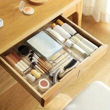 3/4/6PCS Combination Clear Plastic Drawer Organizer Set,Drawer Desktop Cosmetics Storage Box, Transparent Dresser Storage Box, Exquisite Storage Box,Desk Drawer Divider Organizers And Storage Bins For Makeup, Jewelry, Gadgets For Kitchen, Bedroom, Bathroom,Bedroom Room Decor,Back To School - Clear - View 7