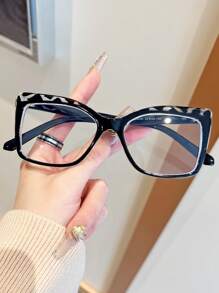 1 Pair Fashion Women Decorative Glasses, Leopard Print Frame Eyeglasses, Suitable For All Seasons, Parties, And Gatherings