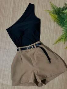 Conjunto Tabi Com Short Super Confortável + Body De Uma Alça