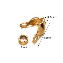 100 Stücke/Los Edelstahl Quetschperlen Kappen Knoten-Abdeckungen Muschel Umklapp-Perlen-Kappen mit Endkappen für Schmuckherstellung Kunsthandwerk DIY