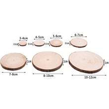 1/2/5/10Pcs Natural Pine Round Unfinished Wood Slices Circles With Tree Bark Log Discs DIY Crafts Wedding Party Painting - Multicolor - View 4