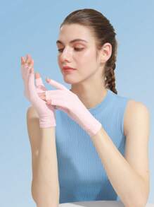 GOLOVEJOY 1 Paio di nuovi guanti senza dita da donna per il ciclismo, con protezione solare e finitura antiscivolo, traspiranti e rinfrescanti, adatti per ciclismo, guida, manicure - Multicolore - Visualizzare 4