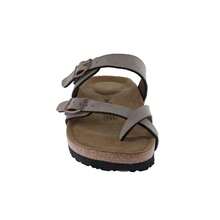 Women's Slide Sandals Adjustable Buckle Open Toe Slip-On Cork Footbed Slides Toe Loop Cross Strap Flat Sandal Comfort Casual Summer Slippers Shoes - 深灰色 - 查看 4