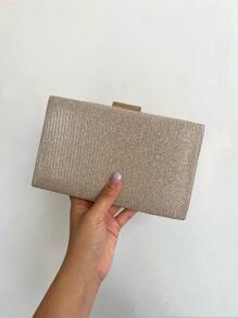 Baila Morena Clutch Bag Party Hand Wallet Wedding Glitter Stripe Lock Closure Women Chain Strap Chain Removable Hand Strap Mother's Day - 香檳色 - 查看 1