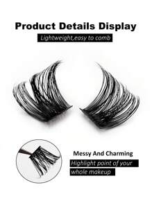 Rikuaild 120pcs D-Curl Flare False Eyelash Clusters, Suitable For Individual Lash Extensions, Create Thick & Long-Lasting Lash Effect, Natural & Voluminous, Eyelash Clusters, Individual Lashes, False Eyelashes - D - View 3
