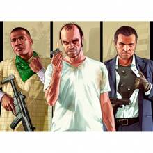1 pièce Affiche murale avec cadre en option, Pop Art GTA 5 Vices, la capitale sainte, 5 stars, bon citoyen, trio de voyous, photo de groupe magnifique. Collection d'affiches artistiques à décorer la salle de jeu. Peinture HD cadeau de décoration