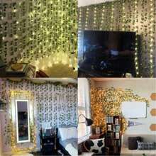 Corona navideña artificial de seda verde de 210 cm con hojas de parra para decorar el hogar, el baño, el jardín, el salón, el aula, la oficina, el otoño, la habitación, el escritorio, el jardín, el coche de boda, el arco de dintel, el hogar, el comedor, el dormitorio, las escaleras del porche, el balcón, el columpio, el centro comercial, la chimenea, la puerta, el regalo de San Valentín y Navidad, decoración de invierno, San Valentín, regalo.