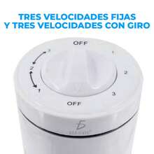 Ventilador de Torre 29 Pulgadas con 3 Velocidades y Giro de 90 Grados. - Blanco - Ver 4