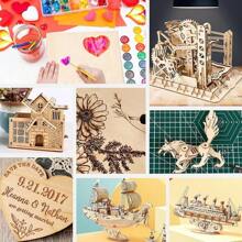 50 Pack Basswood Sheets For Crafts,12"X12"X1/8" 3mm Thick Plywood Sheets With Smooth Surfaces-Unfinished Squares Wood Boards For Laser Cutting, Wood Burning, Architectural Models, Staining - 20包 - 查看 7