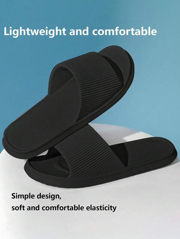 1pc Home/Travel Soft & Bounce Back Strap Slippers, High Visual Appeal, Non-Slip Slide Sandals
