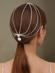 Elegant Women's Hair Accessory Chain, Luxury Crystal Hair Jewelry Headpiece For Brides, Wedding, Birthday Party, Performance Head Jewelry Luxurious Bridal Head Chain For Wedding