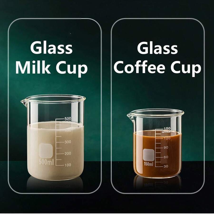 1 pieza Vaso de precipitados de vidrio de borosilicato grueso y transparente, resistente a altas temperaturas, multifuncional, equipo químico de laboratorio, utensilios de cocina resistentes al calor, vaso de precipitados multifuncional