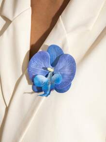 1pc/10pcs Elegant Bohemian Polyester Fabric Butterfly Orchid Color Floral Brooch, Chic & Fresh For Women, Suitable For Wedding, Beach, Party, Gift - Multicolor - View 11