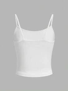 1pc White Playing Card Print Camisole Sleepwear Top