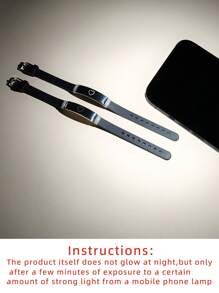 ATLVXJL 2pcs/Set Glow-In-The-Dark Minimalist Heart Decor Couple/Friendship Bracelet Set, Casual Accessory Suitable For Daily Wear, Valentine's Day And Halloween Gift