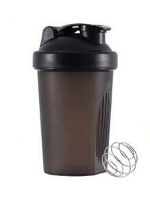 1pc,Portable Protein Shaker, Black And White Color Shaker, Non-Slip Design, Classic Ring Top And Equipped With A Stainless Steel Stirring Ball, Suitable For Outdoor Hiking Travel, Fitness Hydration Cup Sports Bottle, Water Bottle For Outdoor - Multicolor - View 1