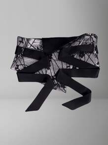 1 件宽腰带配饰复古腰封装饰连衣裙腰带，修身高腰蝴蝶结花朵装饰夏季、学校秋季、秋季、万圣节 - 彩色 - 查看 8