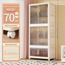 Foldable Wardrobe Closet, Multi-Tier Plastic Storage Cabinet, No Assembly Required - Transparent - View 27