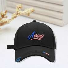 Women Baseball Cap, Embroidery Letters Adjustable Hat Ponytail Baseball Hat For Casual Daily - Black - View 2