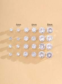 160pcs/40pcs Fashion Rhinestone Earrings, Suitable For Men And Women Parties And Daily Wear - MH2345 - View 7