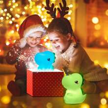 Mositu 1 Đèn ngủ silicon hình khủng long, điều khiển cảm ứng, đèn LED sạc lại, đèn trang trí USB 7 màu di động thích hợp cho phòng ngủ, phòng khách và máy tính để bàn - trắng - Xem 10