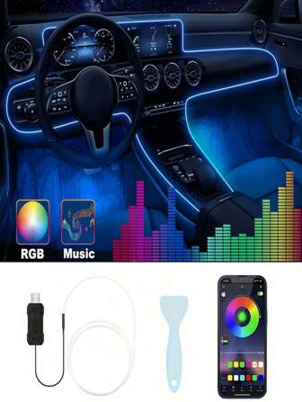 3m/118 Inch Auto Ambient Lighting Car LED Interior Strip Light USB With RGB 16 Million Colors Fiber Optics Neon Decorative Lamps