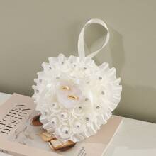 结婚戒指枕头，守护爱情的象征，承载永恒的誓言，为您的婚礼增添优雅和庄严，夏季生日礼物海滩返校学校用品房间装饰