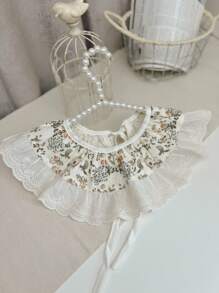 1pc Women's Retro Ditsy Floral Cute & Elegant False Collar, Decorative Accessory For All Seasons Outfit For Dress For Christmas Decor - A - View 9