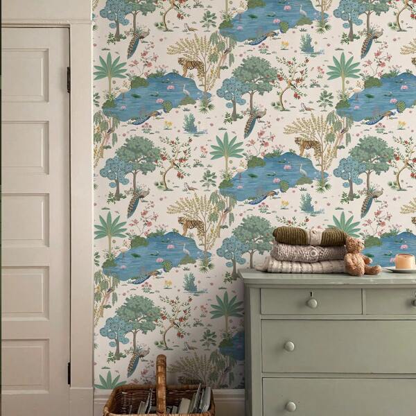1 Roll 3m/10m Jungle Animals Natural Landscaper Removable Botanical Flower Wallpaper Home Decoration Black Peel And Stick Floral Wallpaper Thick Waterproof Self Adhesive Wall Sticker For Home Decor