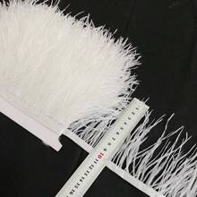 两种尺寸的柔软仿羽毛流苏，8-10厘米/3.15-3.94英寸，适用于DIY工艺品、服装、婚纱、缝纫配件、服饰装饰、丝带饰边羽毛。