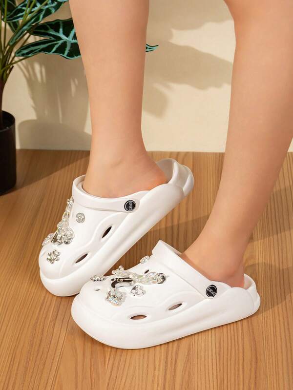 Women's Outdoor/Indoor Casual DIY Hollow Slippers, Versatile High-Elastic Odorless One-Piece EVA, Fashion Non-Slip Wear-Resistant DIY Hollow Sandals, Cushioned Soft Comfortable Deodorizing