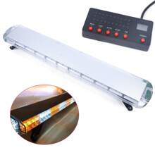 Emergency Strobe Light, 21 Flashing Modes Strobe 96 LED Strip Flash Lamp With Digital Display Switch, LED Strobe Lights Bars For Bar Traffic Trucks - Amber+White - View 2