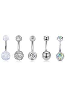 14g Titanium Navel Piercing Jewelry - Internally Threaded Navel Ring - Multicolor - View 8