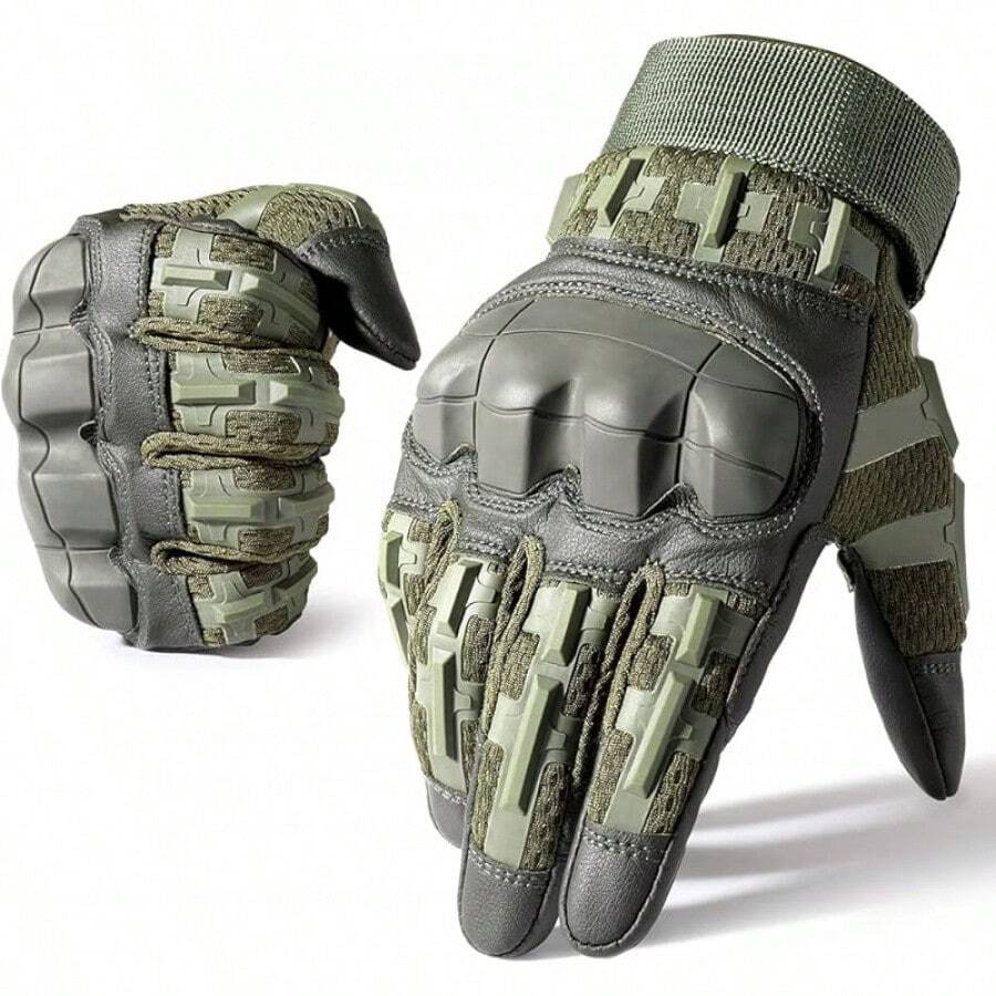 Rubber Guard Tactical Gloves Men Touchscreen Airsoft Motorcycle Hunting Outdoor - màu xanh lá - Xem 1