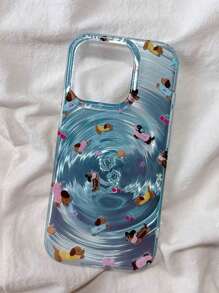 彩色蝴蝶设计柔软硅胶手机壳，适用于 16 Pro Max、14/15新款、15 Pro、16/13 Pro Max，创意防摔保护套 - 藍色 - 查看 5