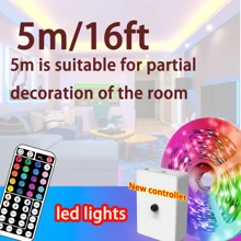 NBBUFF RGB LED Strip Lights,Night Light With 44key Remote Control, Can Adjust Color And Brightness, The Length Can Be Cut, Very Easy To Install, Suitable For Home Interior Decoration, Festival Atmosphere Light, Party Atmosphere Light Room Decor - New Controller - View 13