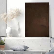 1 Pc Framed Textured Dark Brown Abstract, Minimalist Neutral Wall Art Canvas Poster Painting Wall Decor For Bedroom Living Room - 香檳色 - 查看 2