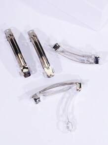 5-100pcs/Pack Regular Simple Metal Snap Hair Clips Claw Clips Hair Claws Hair Barrettes, School Stuff, Hair Accessories, Head Accessories, Hair Accessories For Women - Silver - View 7