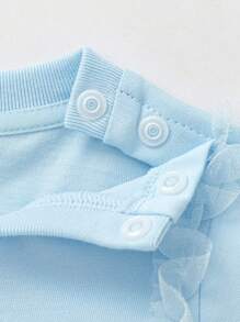 Balabala Balabala Baby Girls' Elsa Dress - Short Sleeve Light Blue With Ruffles - Soft & Comfortable