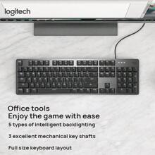 Logitech Keyboard K845 Wired Connection Comfortable Input Adjustable Tilt Angle 5 Backlight Modes Aluminum Shell Design Excellent Mechanical Key Switch Mechanical Feel