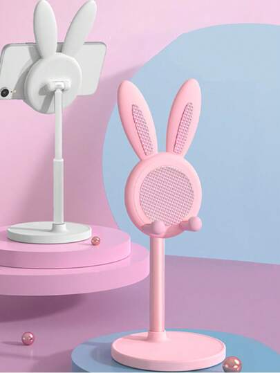 Cute Cell Phone Stand, Adjustable Bunny Phone Stand For Desk, Thick Case Friendly Holder Compatible With IPhone, Kindle, IPad, Switch,And Tablets Under 12 Inche,Compatible With IPhone,Galaxy,All Phones