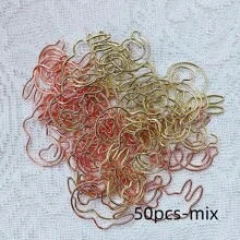 15/25/50 علامة مرجعية من الورق بشكل قلب وأرنب، كليبات ورقية إبداعية وعصرية لوازم المكتب والمدرسة والهدايا الشخصية