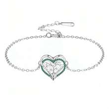 Heart-Shaped Tree Of Life Bracelet Adjustable Sterling Silver Women's Bracelet Mother's Day Gifts Suitable For Everyday Clothing - Tree Of Life Bracelet - View 7