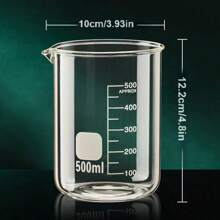 1 pieza Vaso de precipitados de vidrio de borosilicato grueso y transparente, resistente a altas temperaturas, multifuncional, equipo químico de laboratorio, utensilios de cocina resistentes al calor, vaso de precipitados multifuncional - transparente - Ver 16