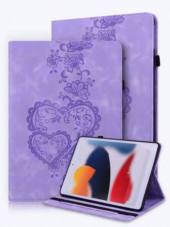 GLANDOTU Funda Premium para Tableta Compatible con Apple iPad, Galaxy, Redmi, con Soporte, Multiángulo, Delgada y Ligera, unicolor con Patrón Grabado y Función de Inserción de Tarjeta