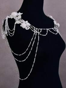 1 قطعة سلسلة كتف مشغولة يدويًا معقودة، ديكور للفساتين، مناسبة لفستان العروس وحفل المساء والفساتين الطويلة بدون أكمام - يولا - مشاهدة 2