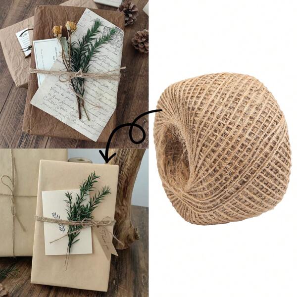 30/50m Ficelle de jute naturelle - Rubans fins convenant pour le jardinage, l'artisanat, la décoration artistique, l'emballage cadeau, le jardin, l'emballage, les arts et la décoration de mariage